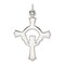 Sterling Silver Claddagh Cross Pendant Jewerly 41.4mm x 27.8mm